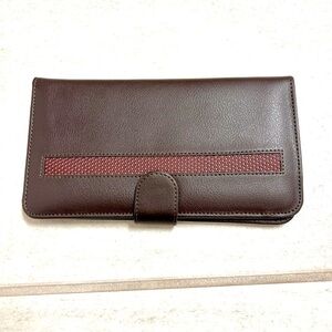 Vintage MESACE FEISA Brown  leather Checkbook Cover Wallet